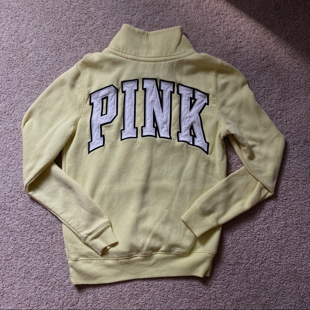 YELLOW QUARTER ZIP - PINK